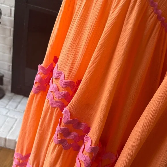 CORAL LUXURY DRESS Flora Sardalos Hydra Ric Rac trimmed dress - Picture 8 of 17